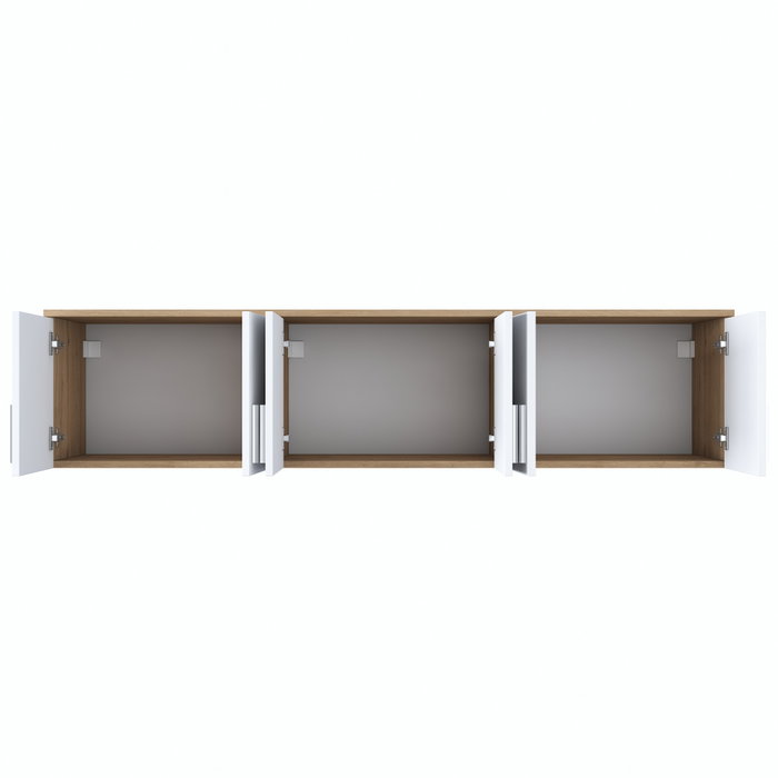 Hanah Home EA114 - 2720 Estantería de Pared Nogal y Blanco 180 cm